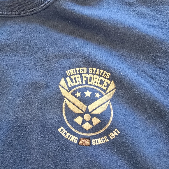 Vintage United States Air Force Crewneck Sweatshirt Jerzees Blue Graphic USA - Picture 2 of 4
